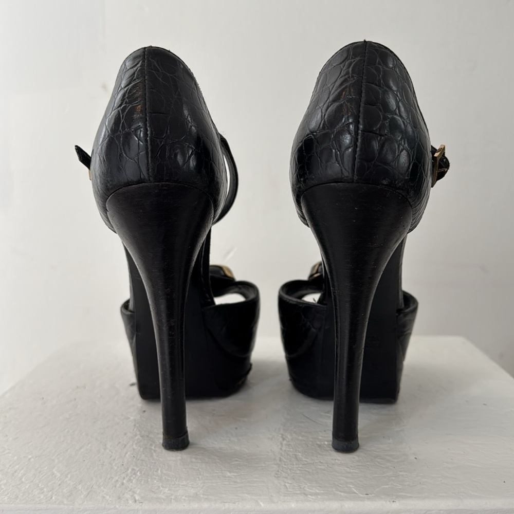 Fendi Black Python Platform Maryjane With Silver … - image 3